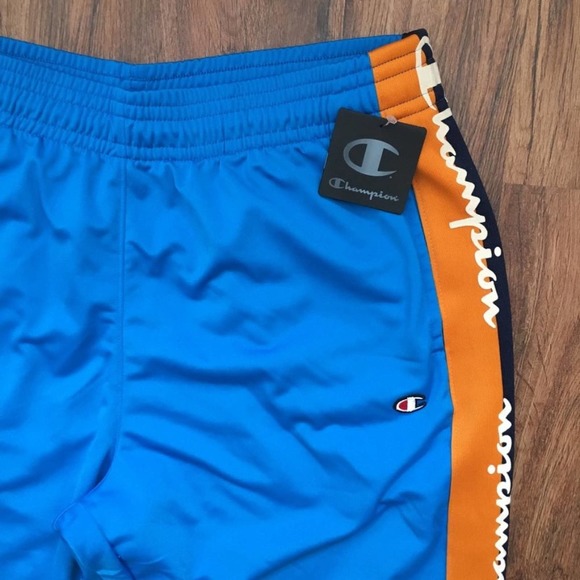 NWT CHAMPION Track Pant Joggers Vintage styling Pockets RARE Blue Orange SZ XL - Picture 2 of 7